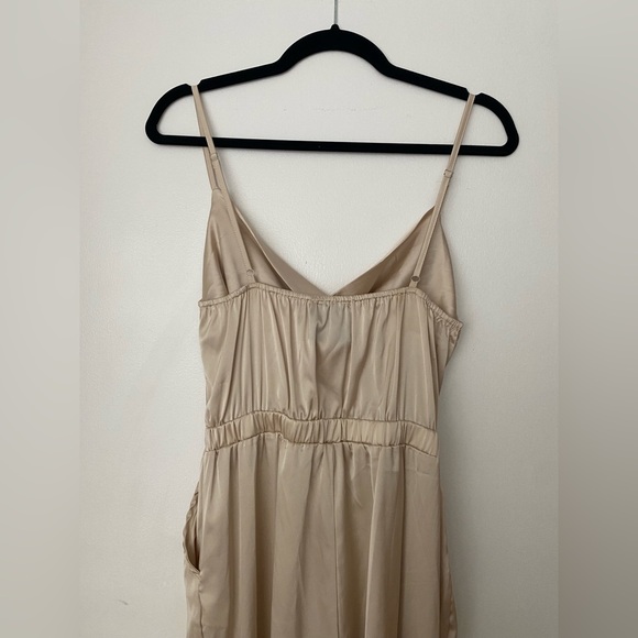 Kittenish - Champagne Silky Cowl Neck Jumpsuit - Picture 13 of 15